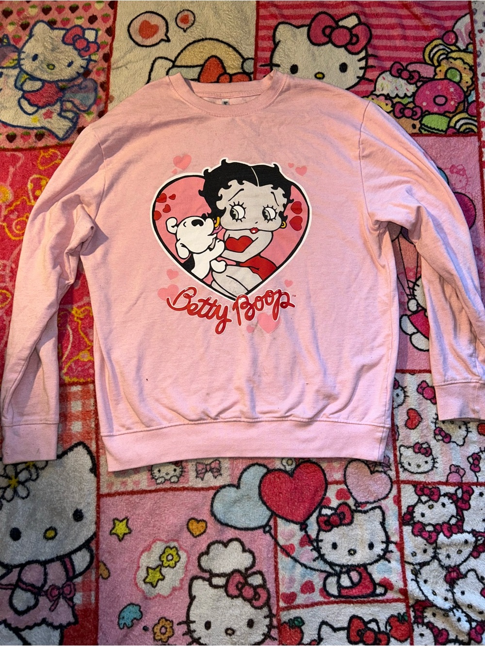 Betty Boop Pink Graphic Sweatshirt